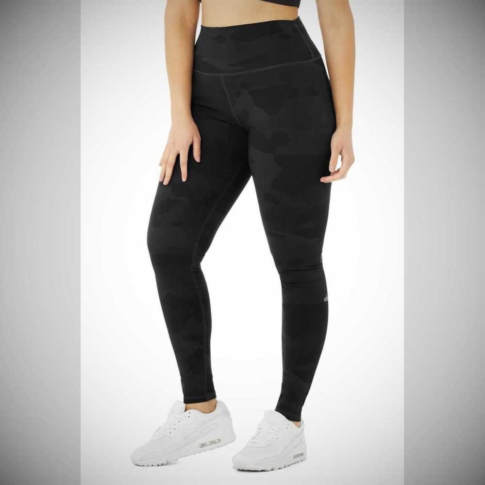 Leggins Alo Yoga High-Cintura Camo Vapor Mujer Negros | MX-20OBHC