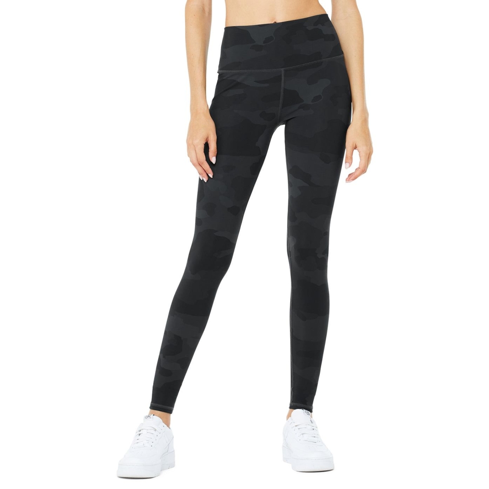 Leggins Alo Yoga High-Cintura Camo Vapor Mujer Negros | MX-20OBHC