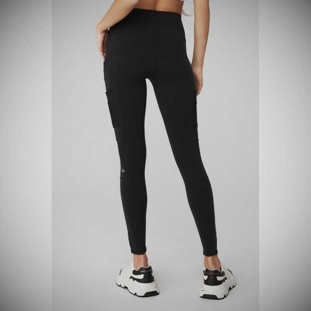 Leggins Alo Yoga High-Cintura Cargo Mujer Negros | MX-68IWAF