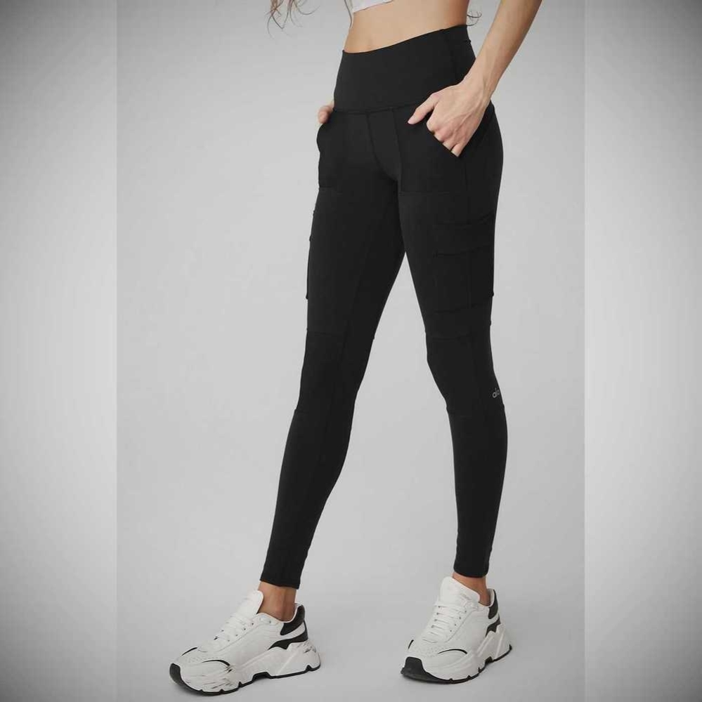 Leggins Alo Yoga High-Cintura Cargo Mujer Negros | MX-68IWAF