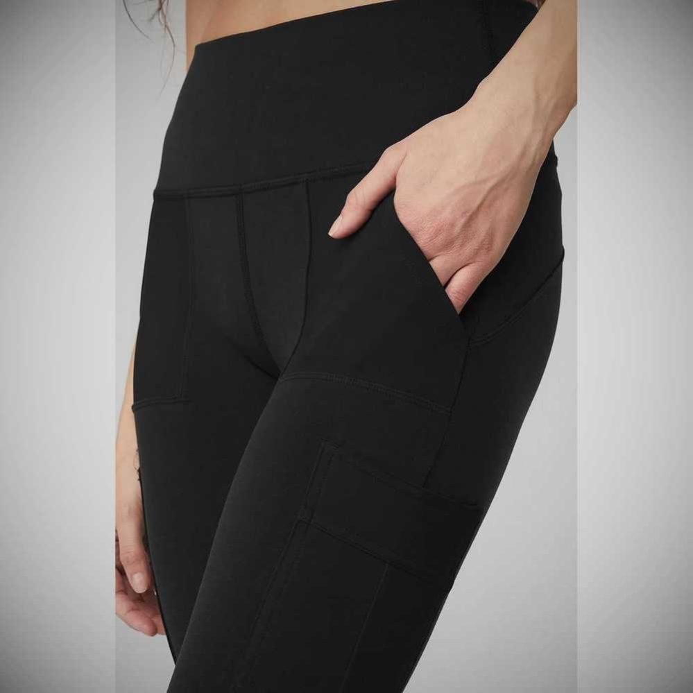 Leggins Alo Yoga High-Cintura Cargo Mujer Negros | MX-68IWAF