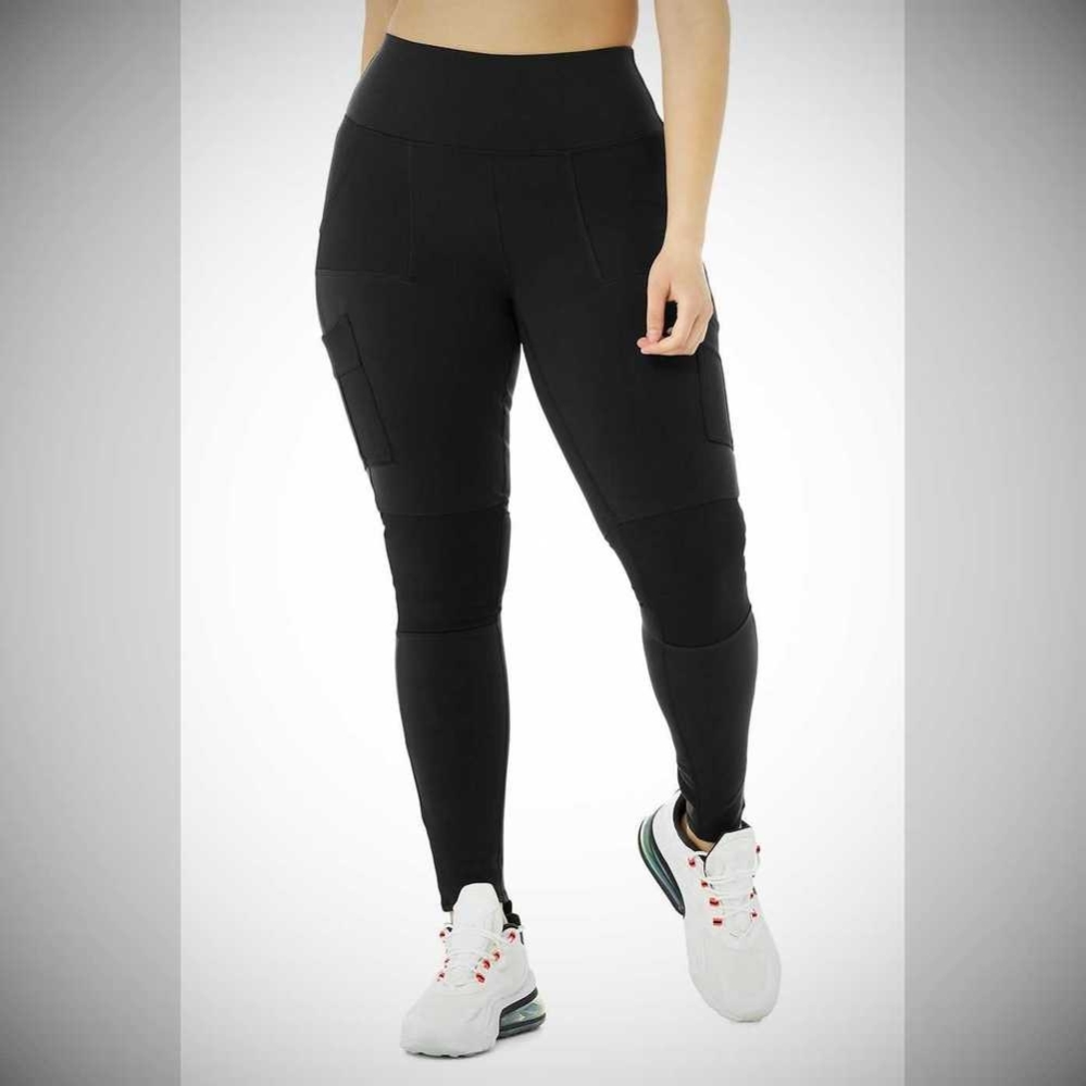 Leggins Alo Yoga High-Cintura Cargo Mujer Negros | MX-68IWAF