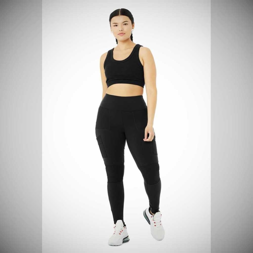 Leggins Alo Yoga High-Cintura Cargo Mujer Negros | MX-68IWAF