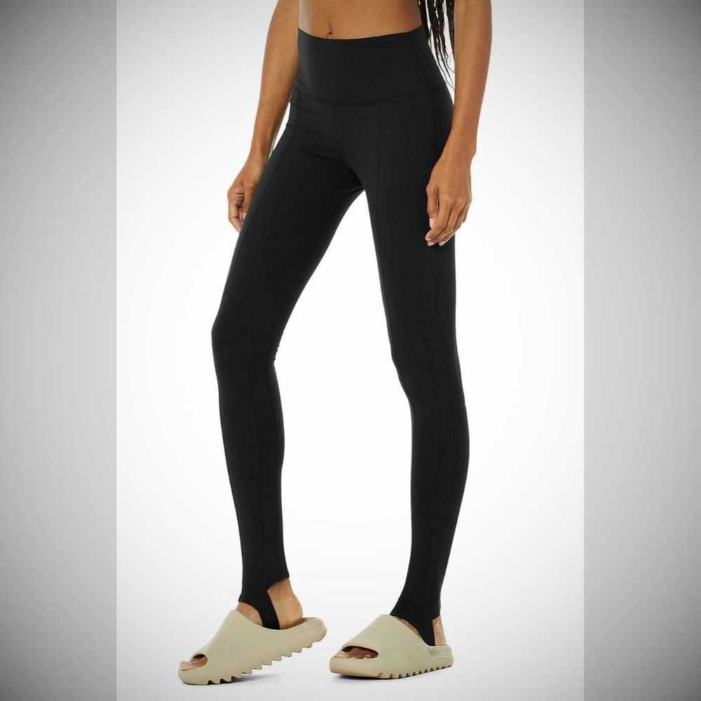 Leggins Alo Yoga High-Cintura Invierno Warmth Plush Stirrup Mujer Negros | MX-69FDOL