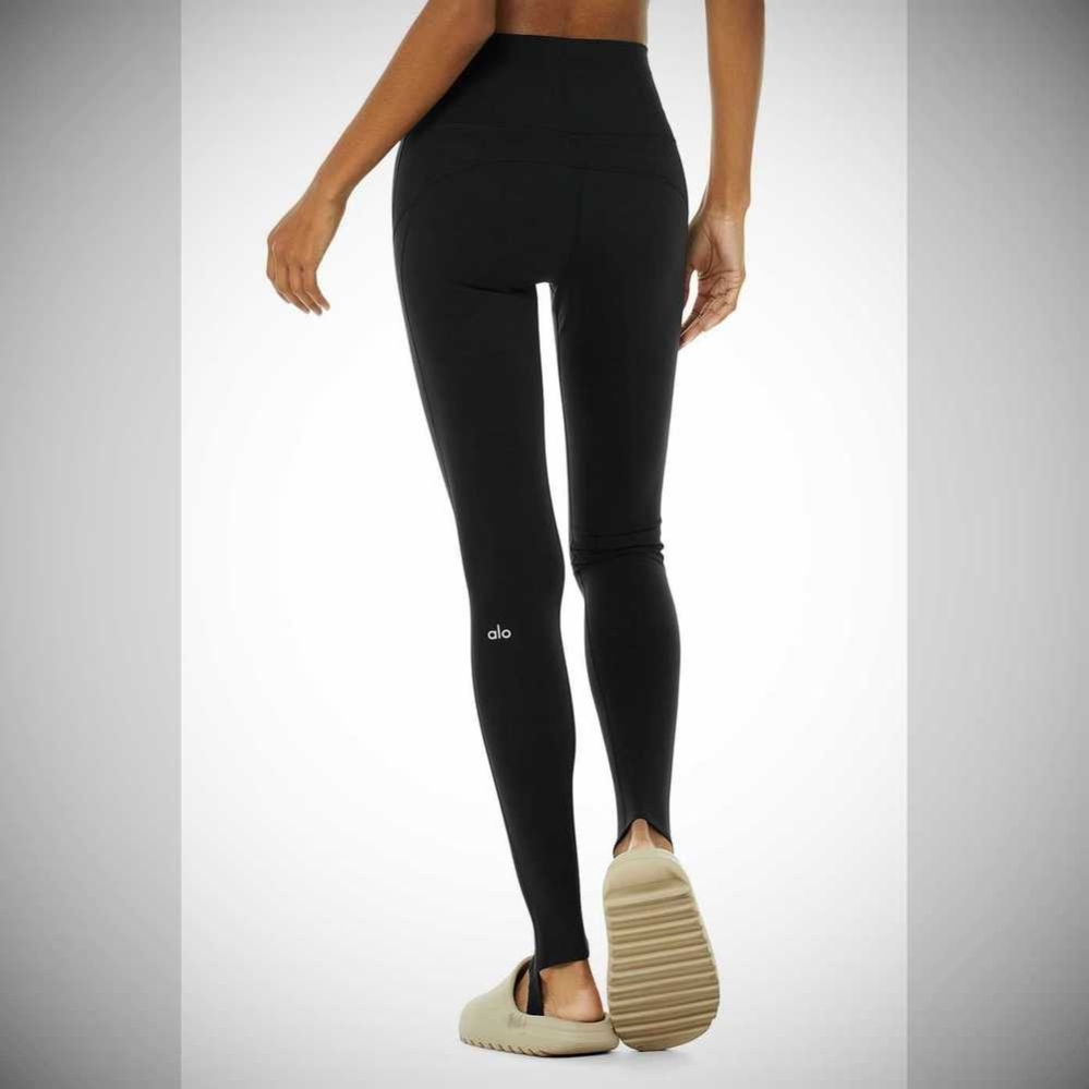 Leggins Alo Yoga High-Cintura Invierno Warmth Plush Stirrup Mujer Negros | MX-69FDOL