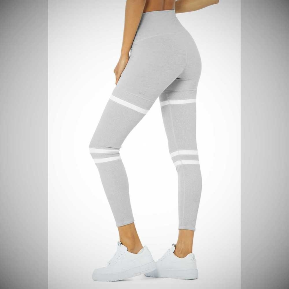 Leggins Alo Yoga High-Cintura Legit Mujer Grises Blancos | MX-14PUQM