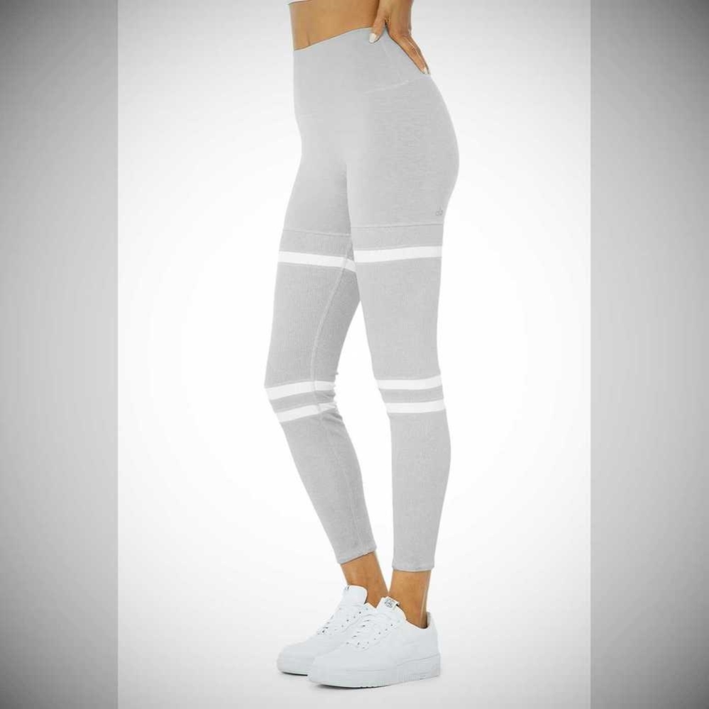 Leggins Alo Yoga High-Cintura Legit Mujer Grises Blancos | MX-14PUQM