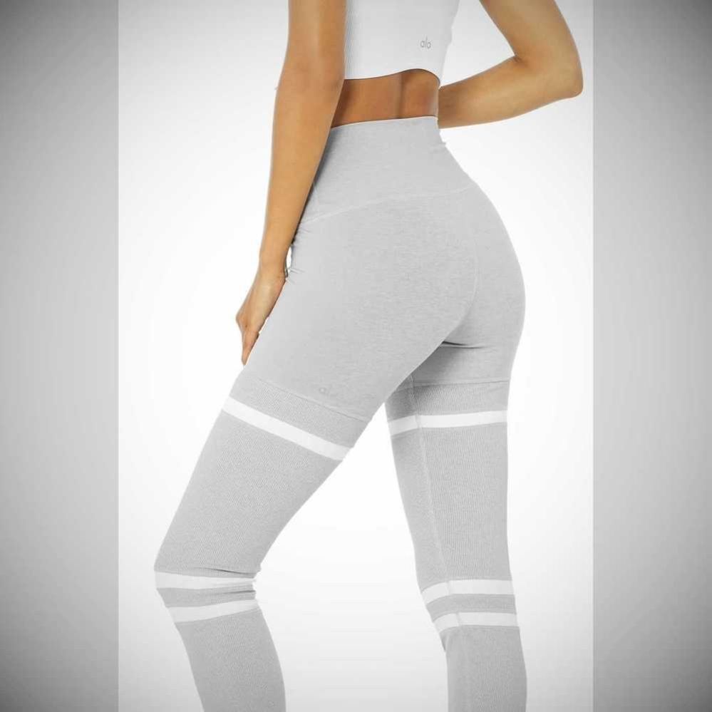 Leggins Alo Yoga High-Cintura Legit Mujer Grises Blancos | MX-14PUQM