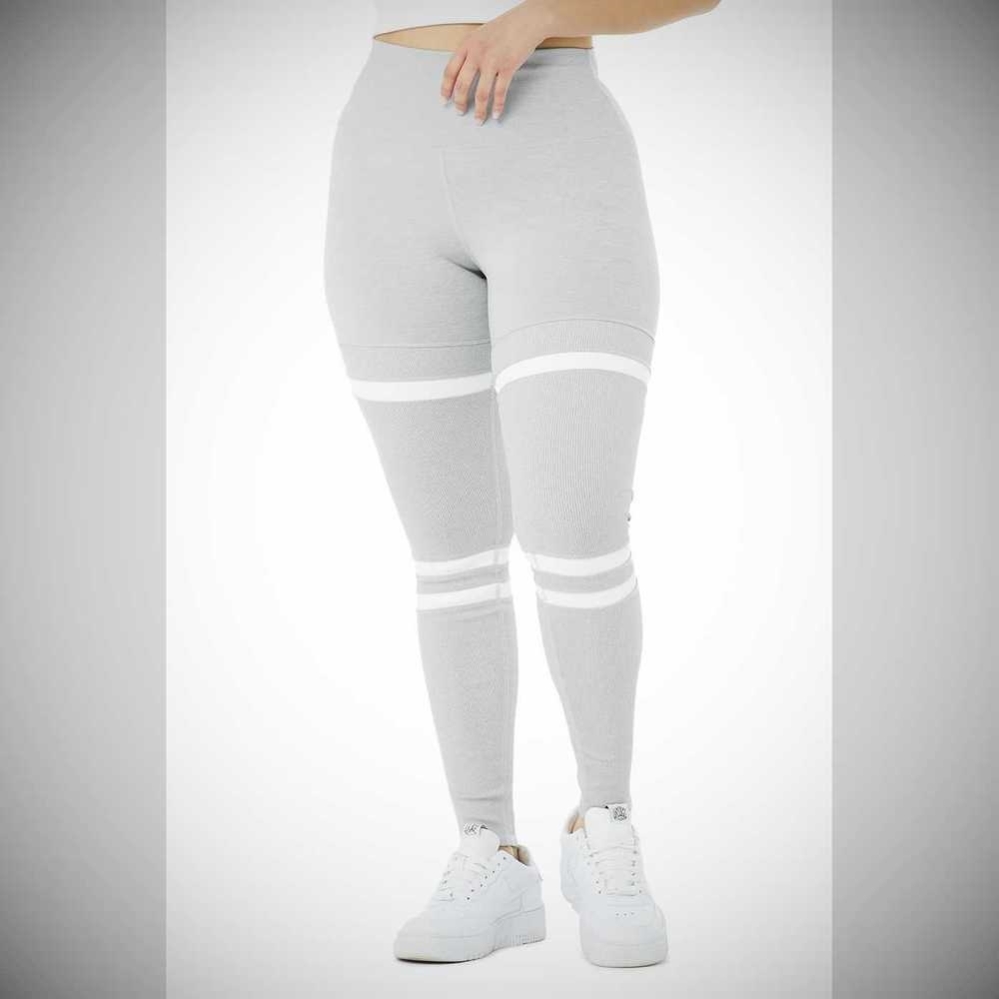 Leggins Alo Yoga High-Cintura Legit Mujer Grises Blancos | MX-14PUQM