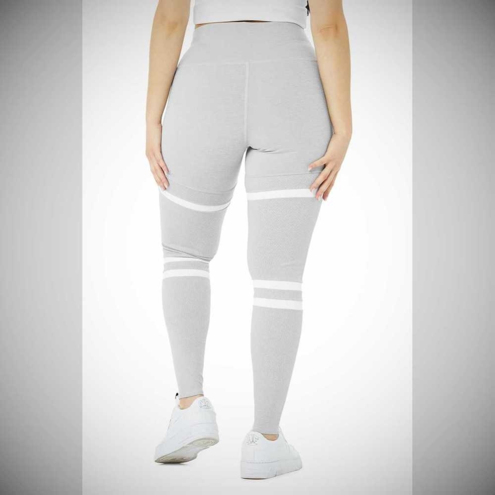 Leggins Alo Yoga High-Cintura Legit Mujer Grises Blancos | MX-14PUQM