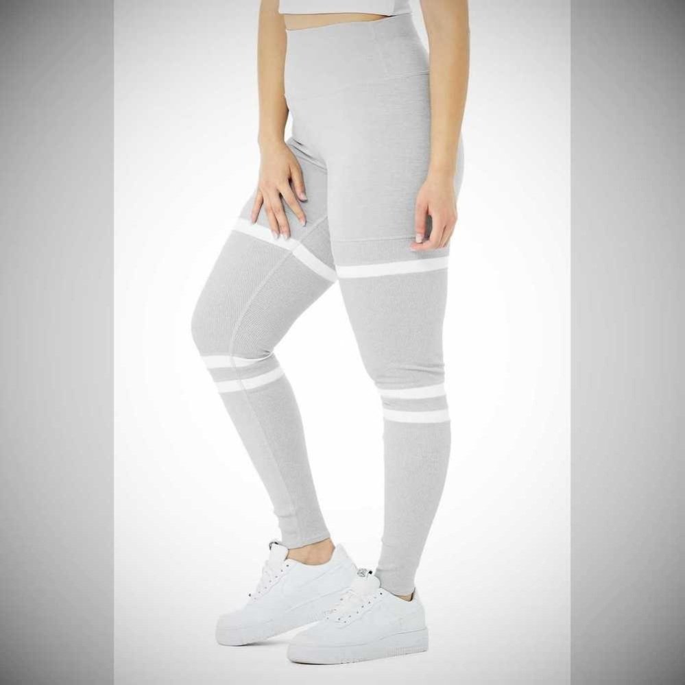 Leggins Alo Yoga High-Cintura Legit Mujer Grises Blancos | MX-14PUQM