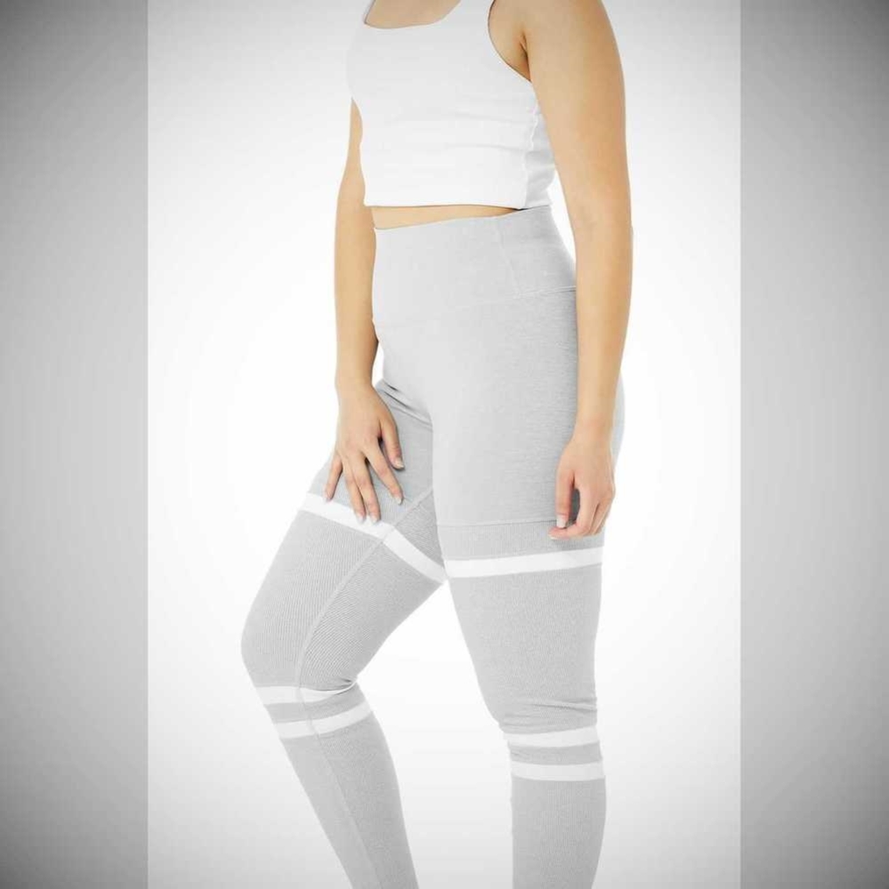 Leggins Alo Yoga High-Cintura Legit Mujer Grises Blancos | MX-14PUQM