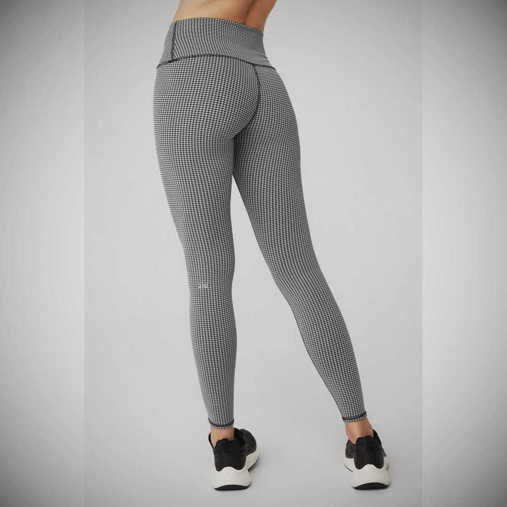 Leggins Alo Yoga High-Cintura Micro Houndstooth Mujer Blancos Negros | MX-82YZPI