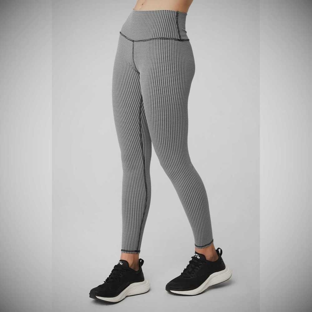 Leggins Alo Yoga High-Cintura Micro Houndstooth Mujer Blancos Negros | MX-82YZPI