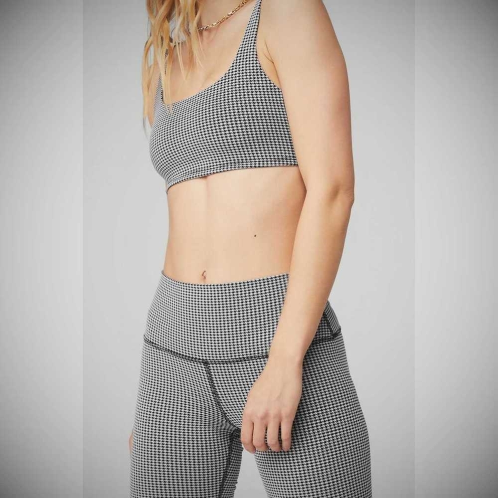 Leggins Alo Yoga High-Cintura Micro Houndstooth Mujer Blancos Negros | MX-82YZPI