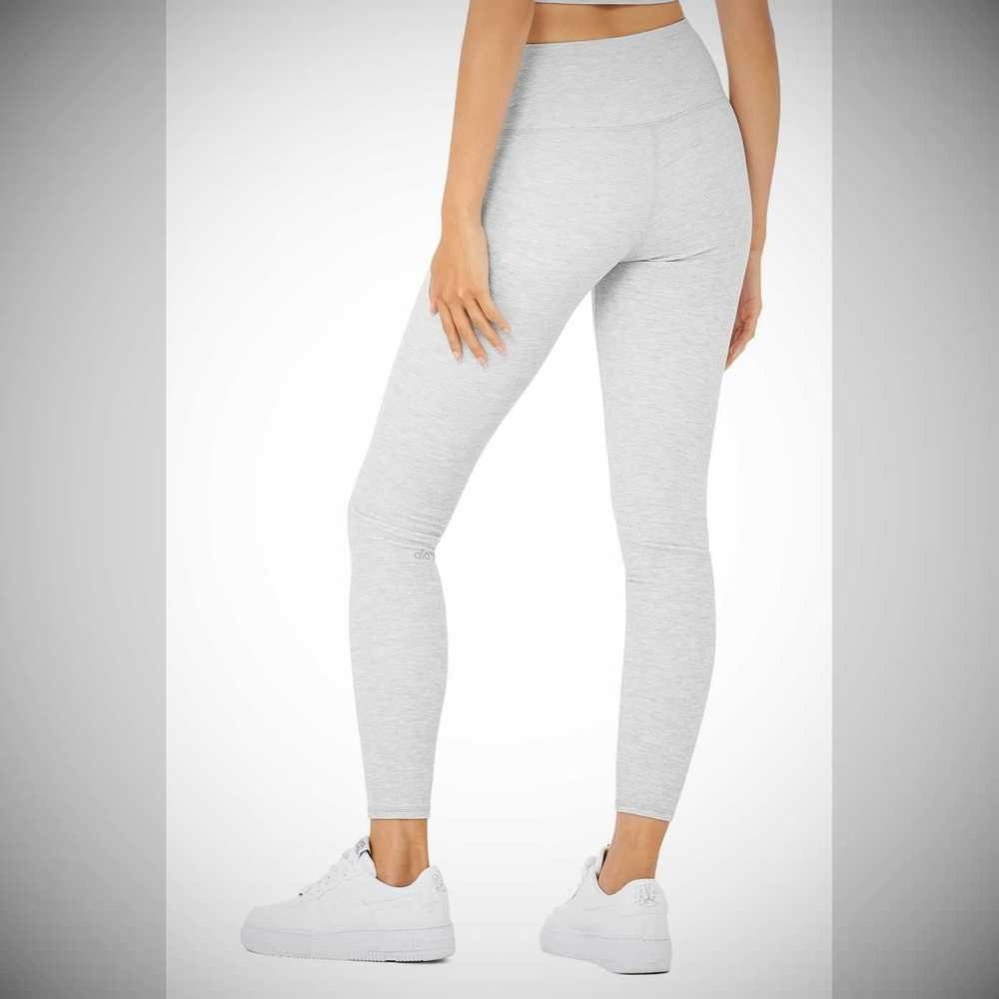 Leggins Alo Yoga High-Cintura Micro Waffle LowKey Mujer Grises | MX-36AGJM