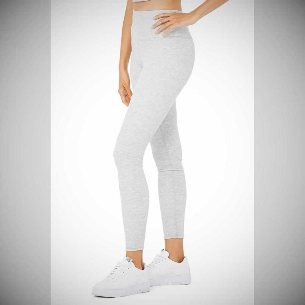 Leggins Alo Yoga High-Cintura Micro Waffle LowKey Mujer Grises | MX-36AGJM