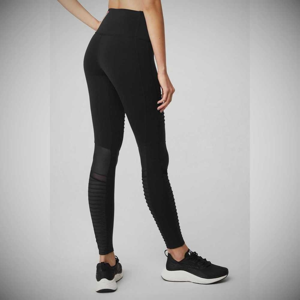 Leggins Alo Yoga High-Cintura Moto Mujer Negros | MX-07INTX