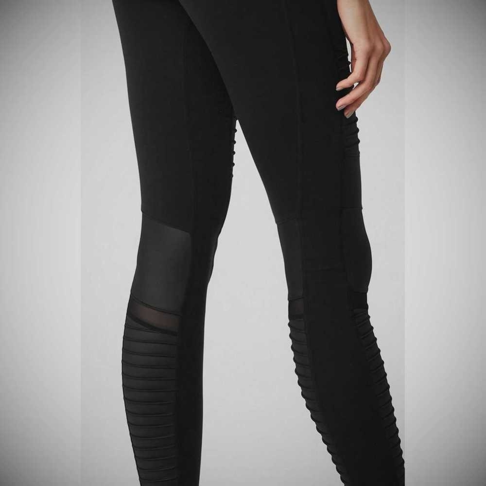 Leggins Alo Yoga High-Cintura Moto Mujer Negros | MX-07INTX