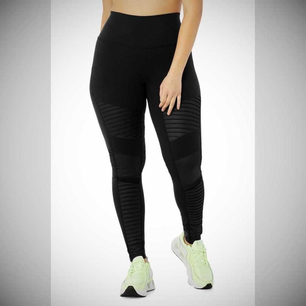 Leggins Alo Yoga High-Cintura Moto Mujer Negros | MX-07INTX