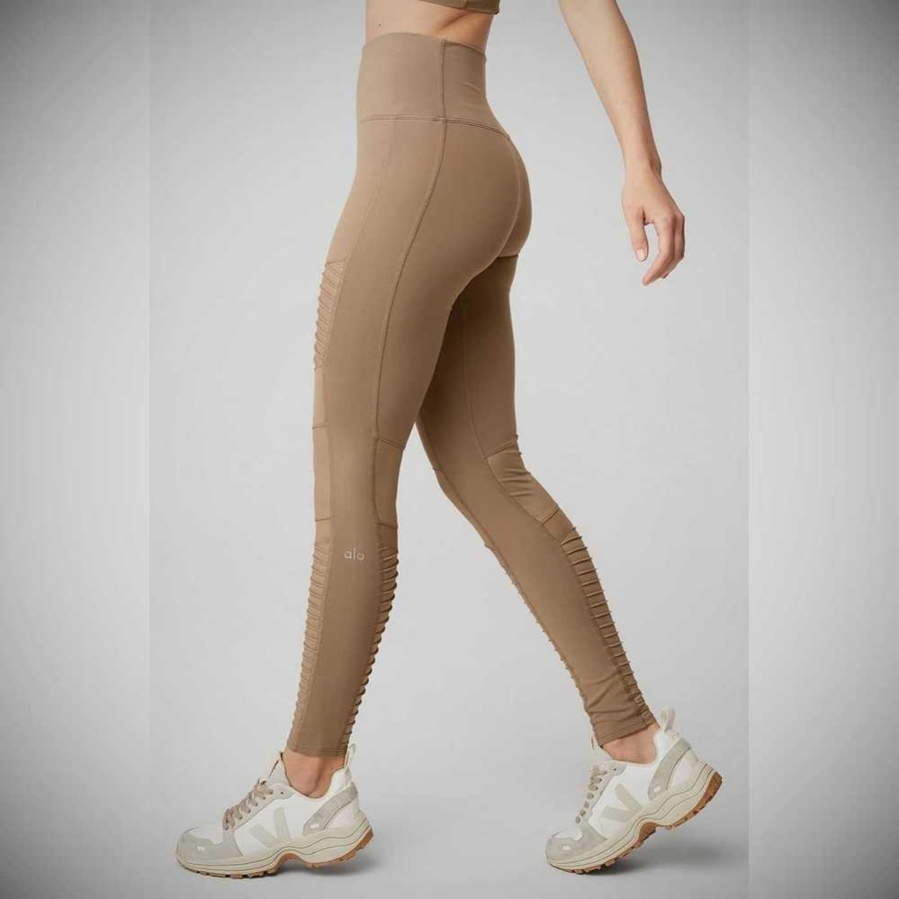 Leggins Alo Yoga High-Cintura Moto Mujer Marrom | MX-37IHUB