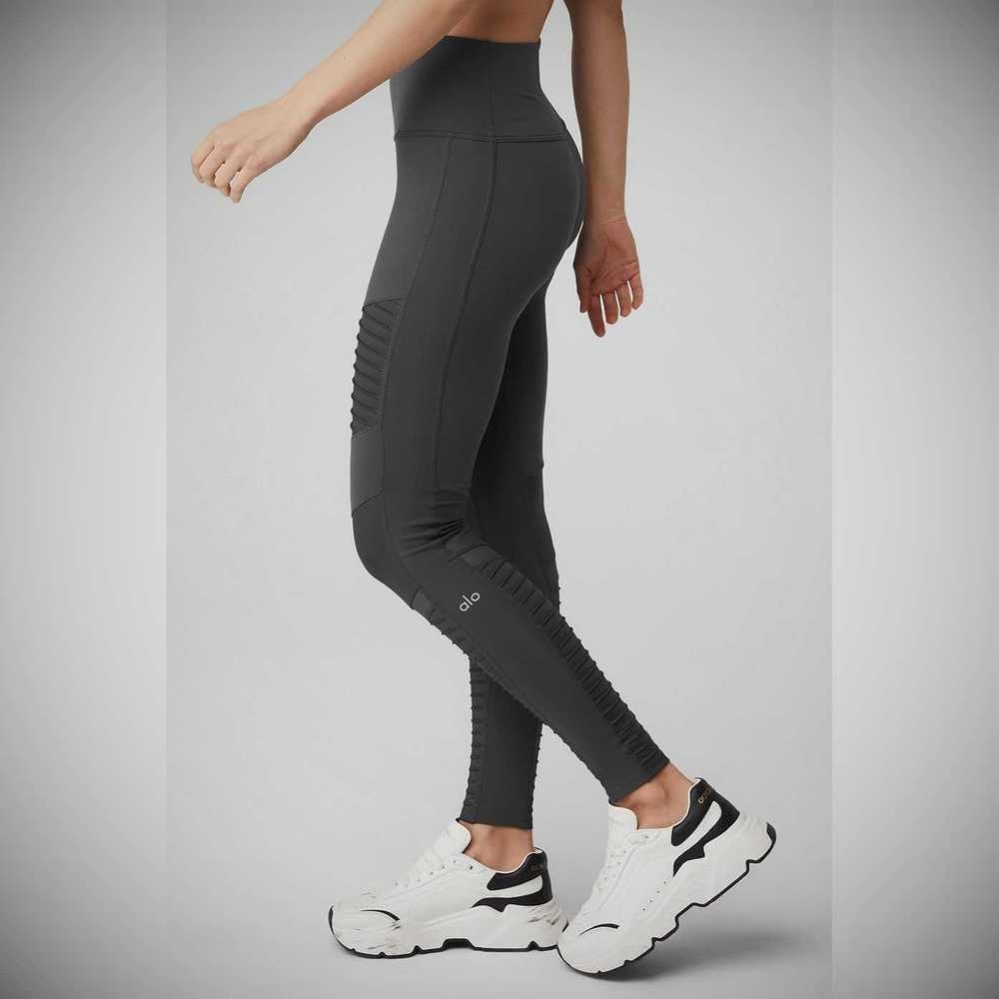 Leggins Alo Yoga High-Cintura Moto Mujer Grises | MX-63AFKT