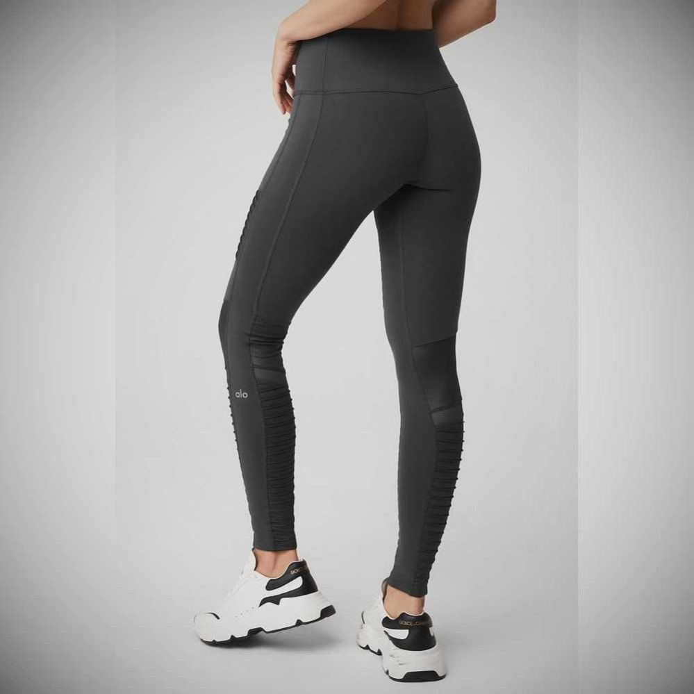 Leggins Alo Yoga High-Cintura Moto Mujer Grises | MX-63AFKT