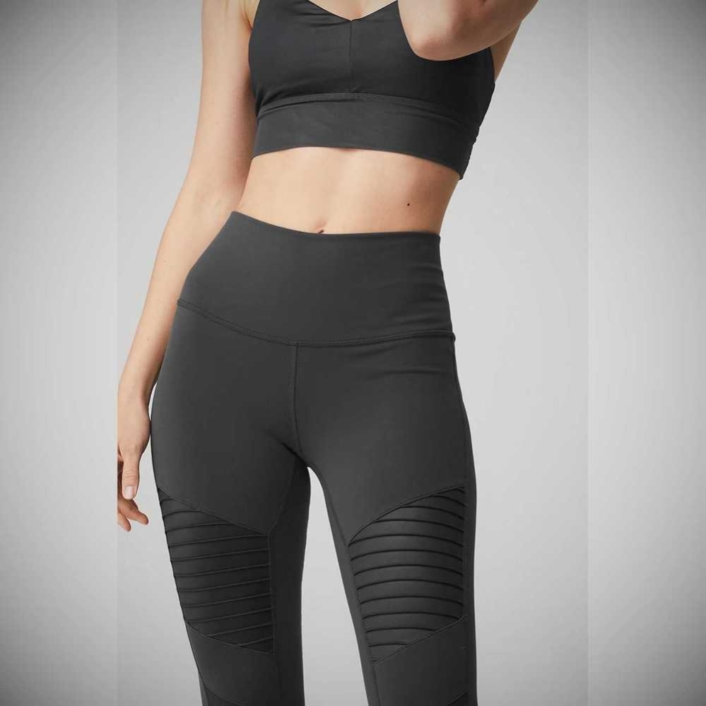 Leggins Alo Yoga High-Cintura Moto Mujer Grises | MX-63AFKT