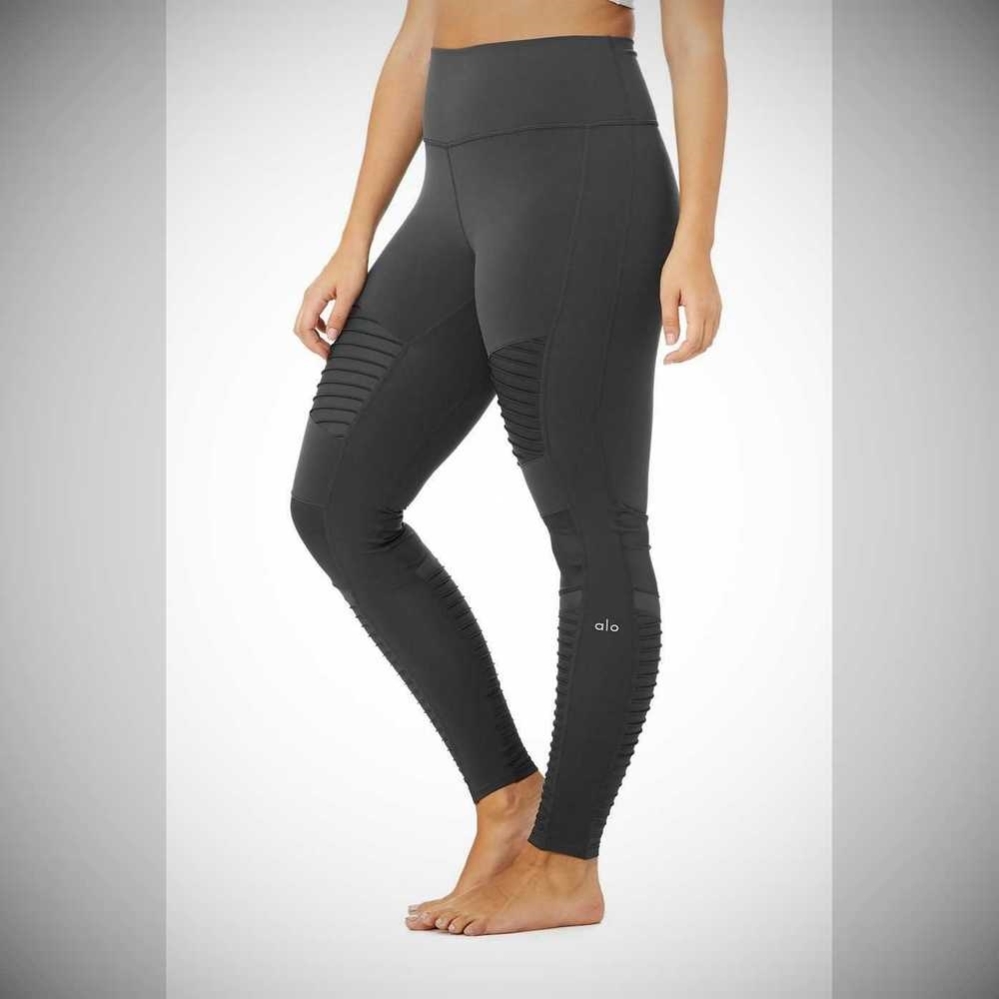 Leggins Alo Yoga High-Cintura Moto Mujer Grises | MX-63AFKT