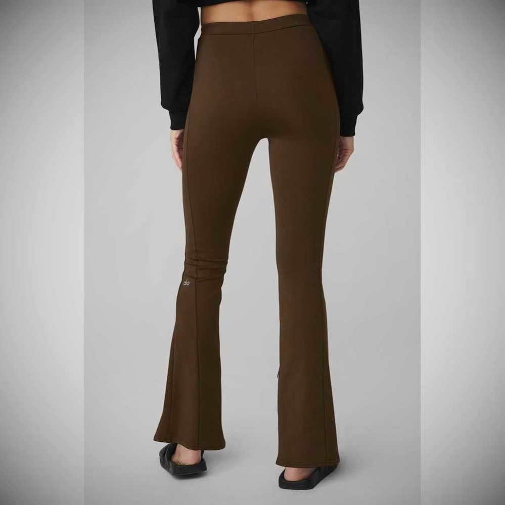 Leggins Alo Yoga High-Cintura Zip It Flare Mujer Cafes | MX-06JTBI