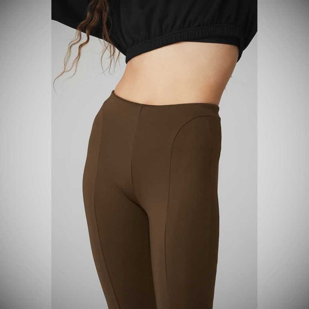 Leggins Alo Yoga High-Cintura Zip It Flare Mujer Cafes | MX-06JTBI