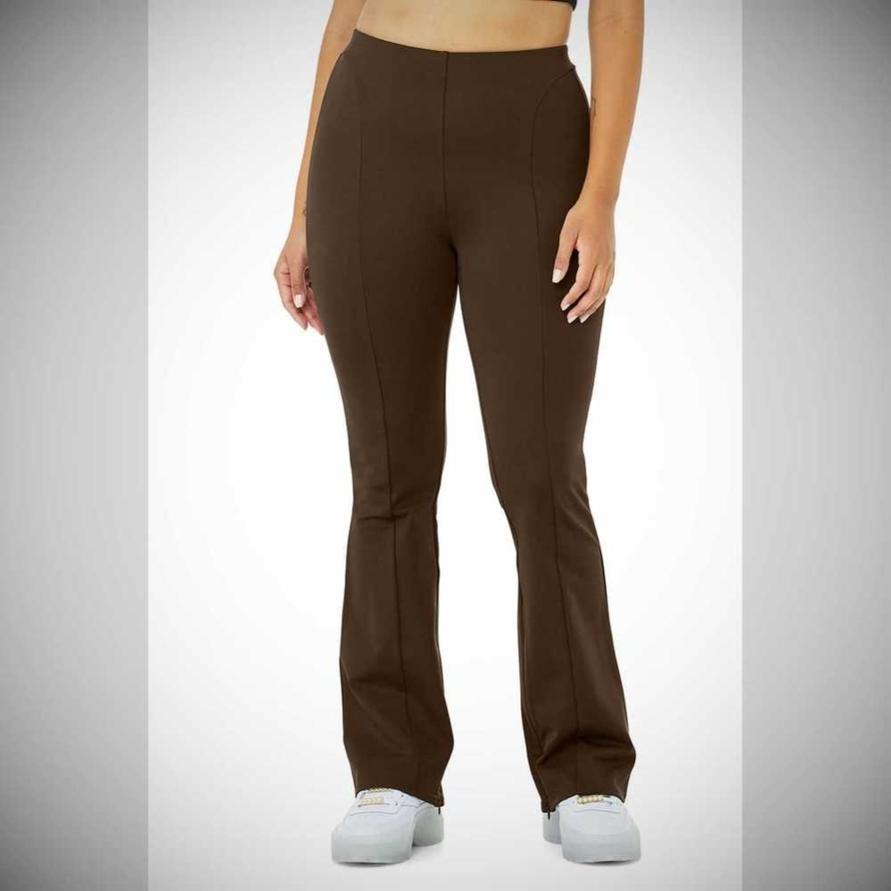 Leggins Alo Yoga High-Cintura Zip It Flare Mujer Cafes | MX-06JTBI