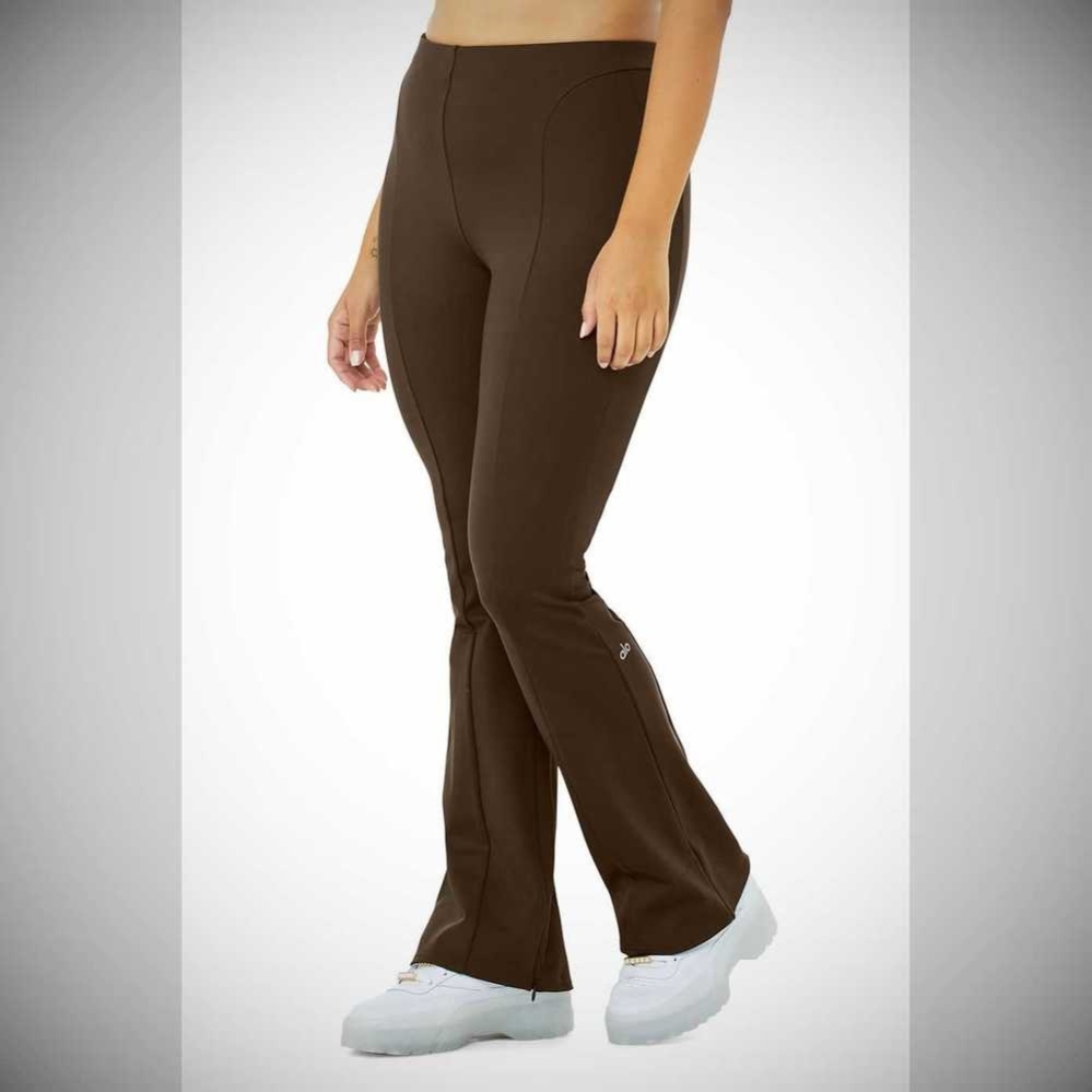 Leggins Alo Yoga High-Cintura Zip It Flare Mujer Cafes | MX-06JTBI