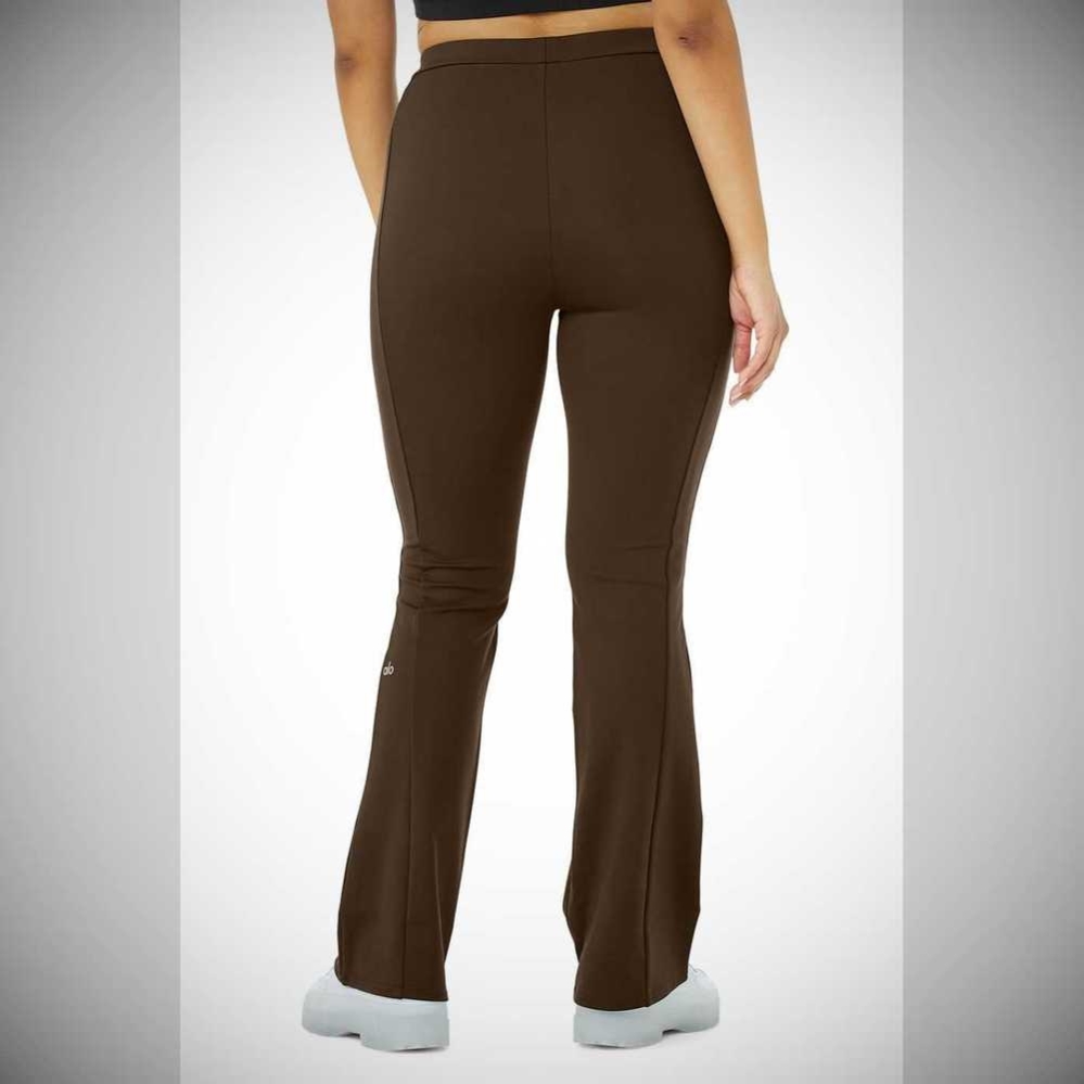 Leggins Alo Yoga High-Cintura Zip It Flare Mujer Cafes | MX-06JTBI