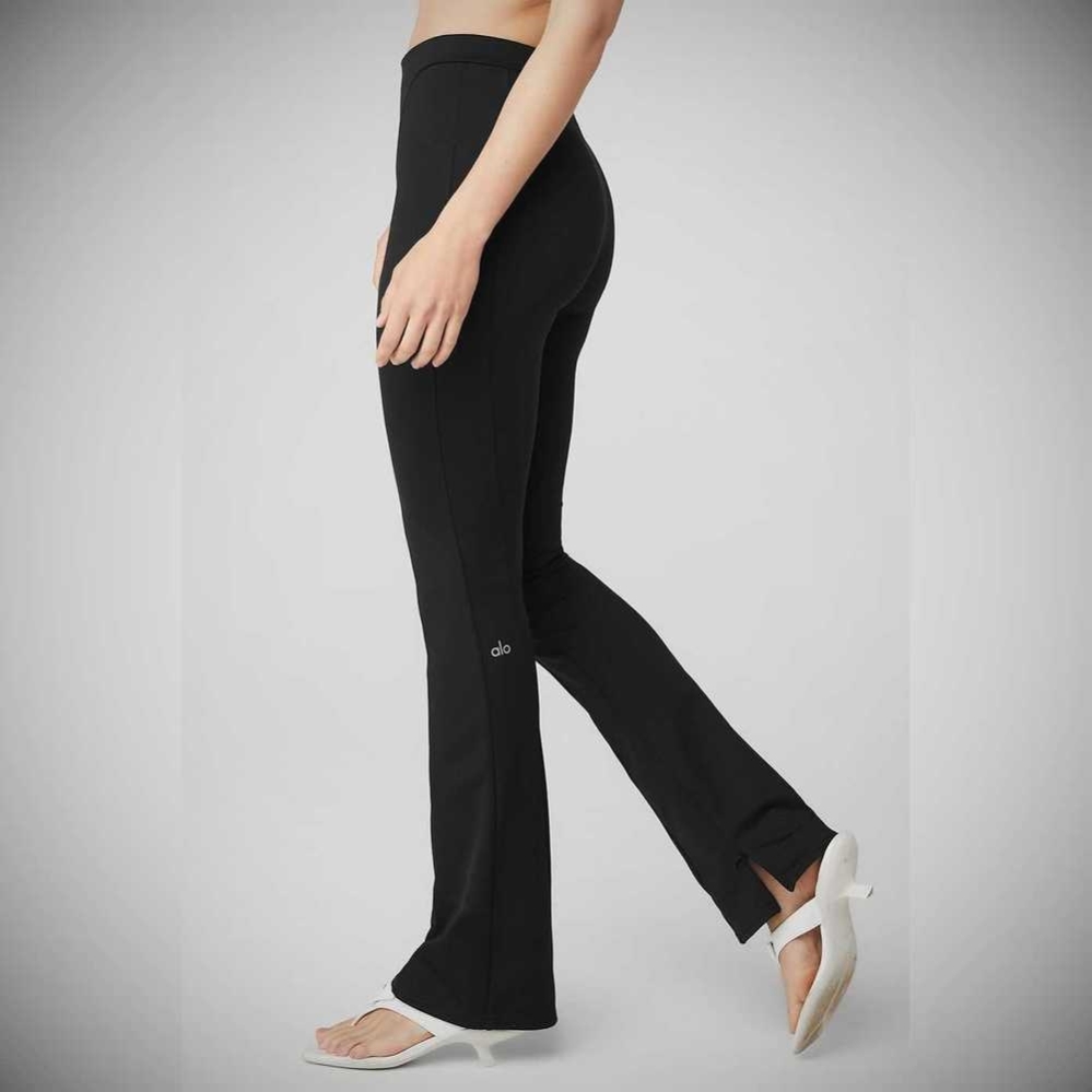 Leggins Alo Yoga High-Cintura Zip It Flare Mujer Negros | MX-39OSWF