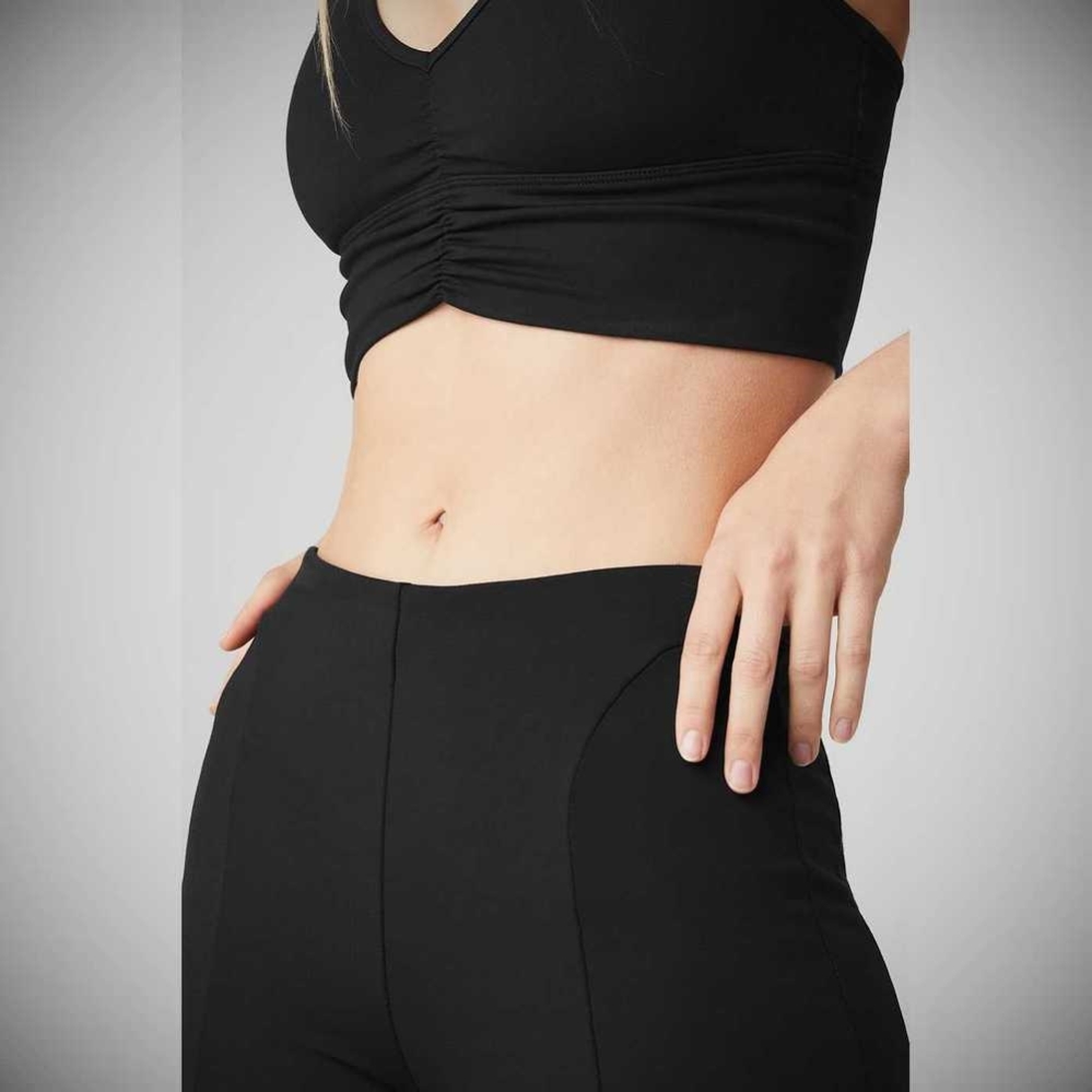 Leggins Alo Yoga High-Cintura Zip It Flare Mujer Negros | MX-39OSWF