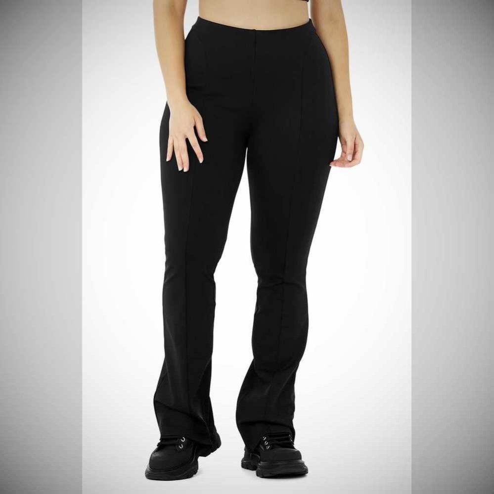 Leggins Alo Yoga High-Cintura Zip It Flare Mujer Negros | MX-39OSWF