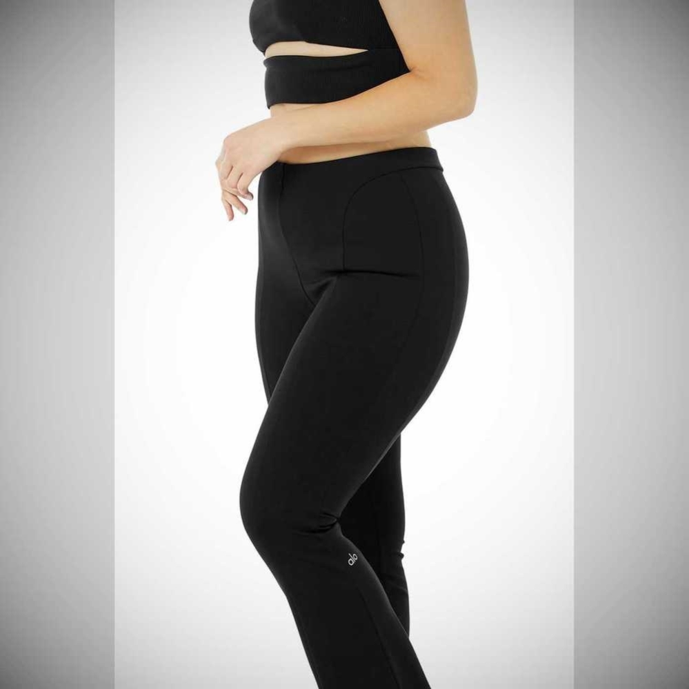 Leggins Alo Yoga High-Cintura Zip It Flare Mujer Negros | MX-39OSWF