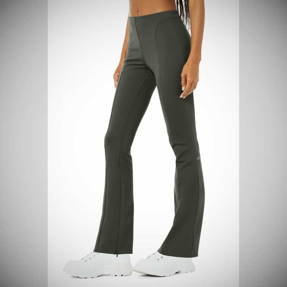 Leggins Alo Yoga High-Cintura Zip It Flare Mujer Verdes Oscuro | MX-67KUFW