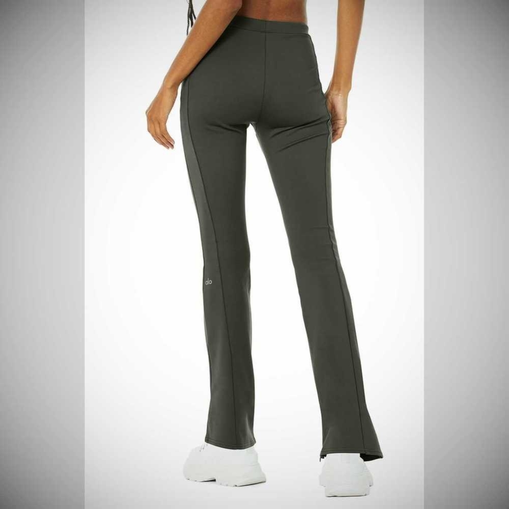 Leggins Alo Yoga High-Cintura Zip It Flare Mujer Verdes Oscuro | MX-67KUFW