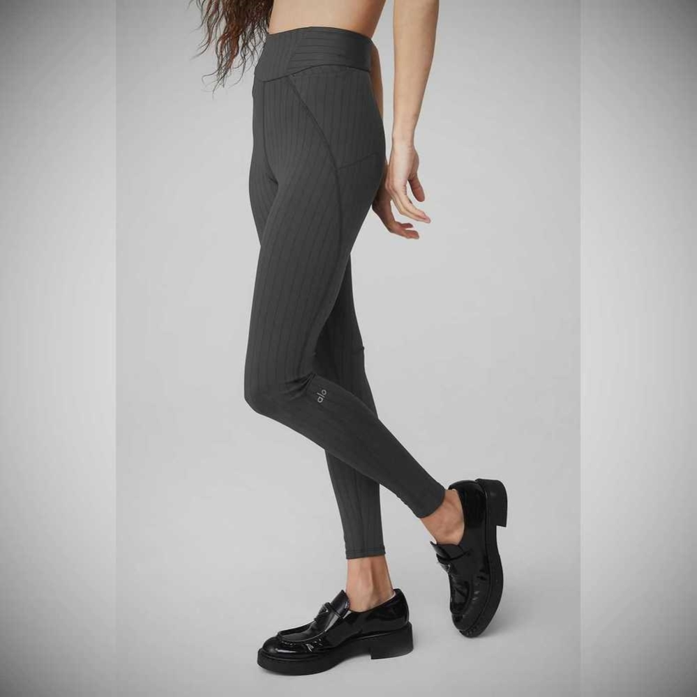 Leggins Alo Yoga Pinstripe Jacquard Extreme High-Cintura Mujer Grises Negros | MX-76VCQN