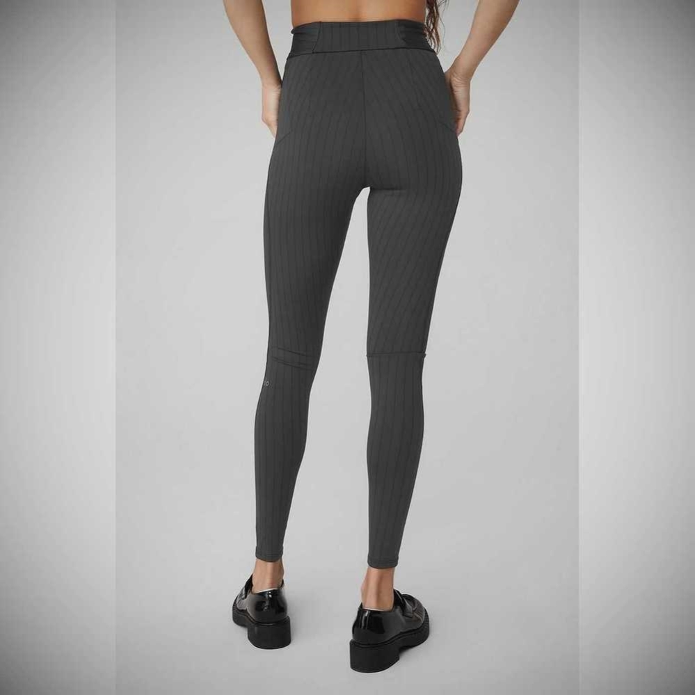 Leggins Alo Yoga Pinstripe Jacquard Extreme High-Cintura Mujer Grises Negros | MX-76VCQN