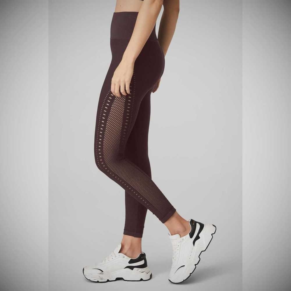 Leggins Alo Yoga Seamless High-Cintura 7/8 Open Air Mujer Morados Grises | MX-19WMJS