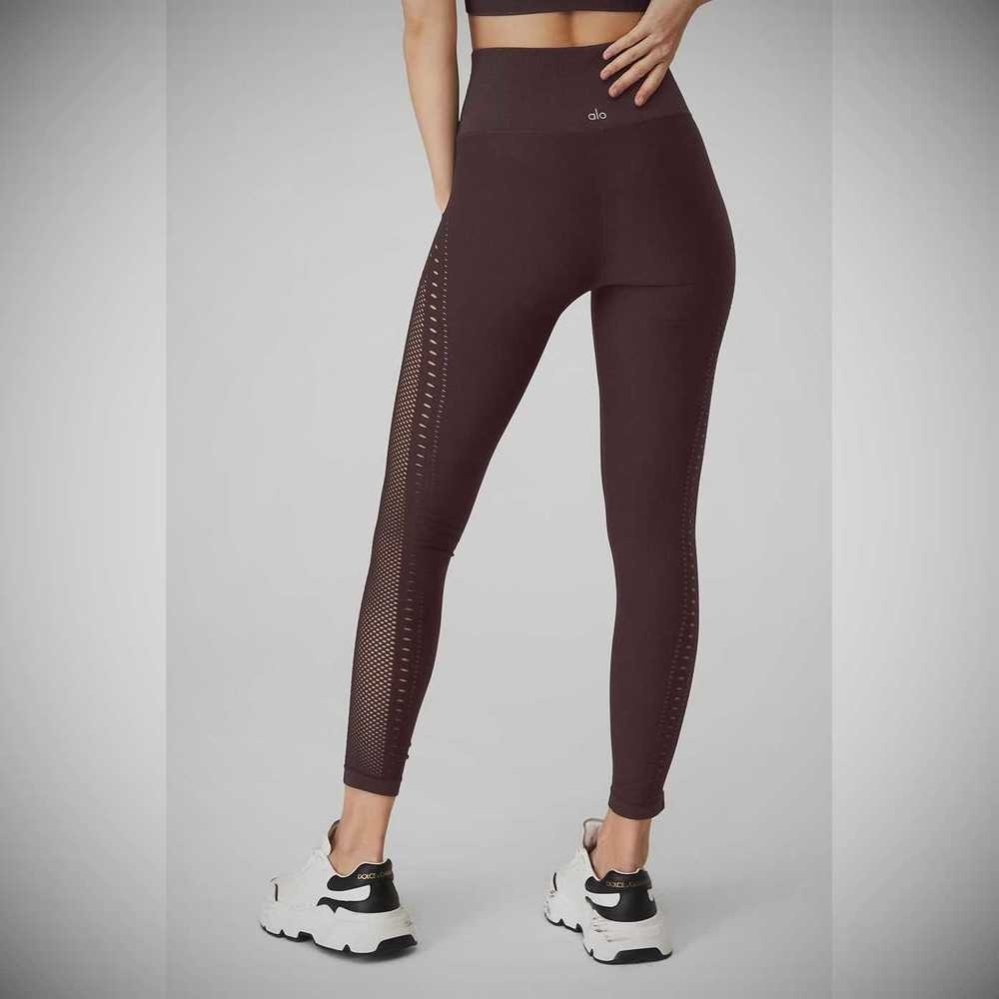 Leggins Alo Yoga Seamless High-Cintura 7/8 Open Air Mujer Morados Grises | MX-19WMJS