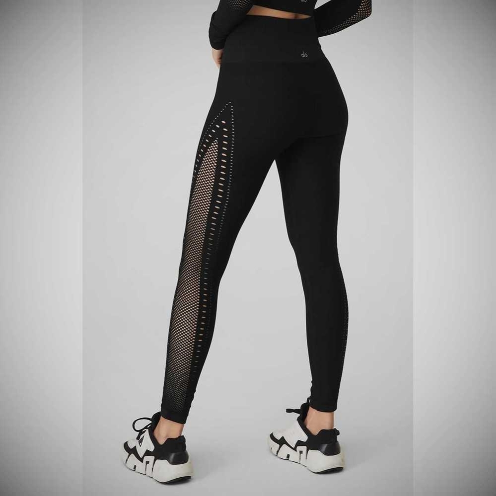 Leggins Alo Yoga Seamless High-Cintura 7/8 Open Air Mujer Negros | MX-31GRXL