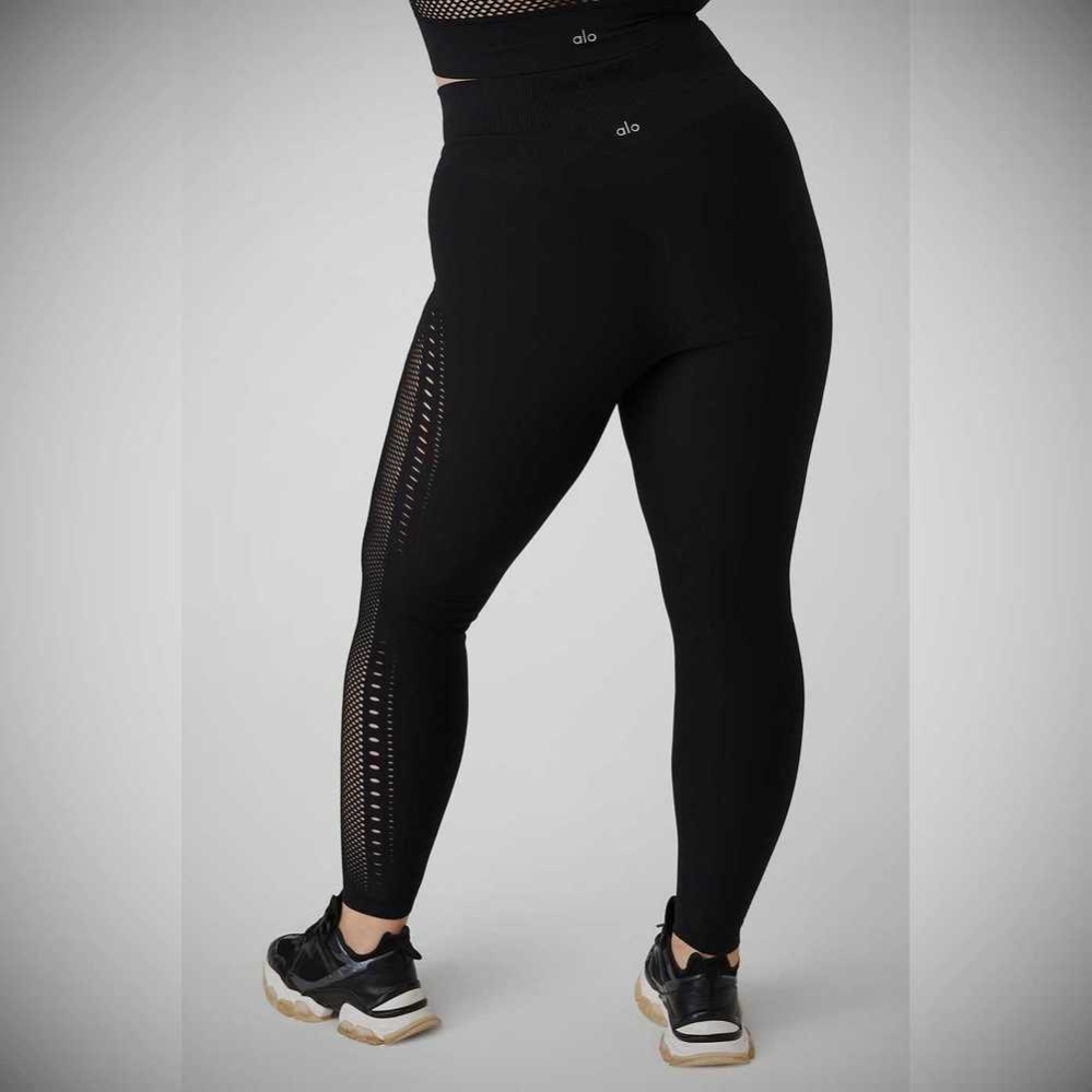 Leggins Alo Yoga Seamless High-Cintura 7/8 Open Air Mujer Negros | MX-31GRXL