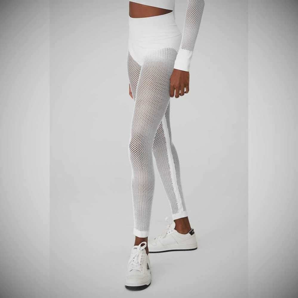 Leggins Alo Yoga Seamless High-Cintura 7/8 Limitless Open Air Mujer Blancos | MX-52QWXR