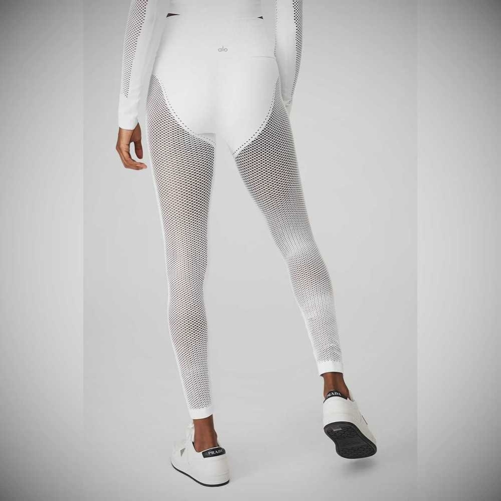 Leggins Alo Yoga Seamless High-Cintura 7/8 Limitless Open Air Mujer Blancos | MX-52QWXR