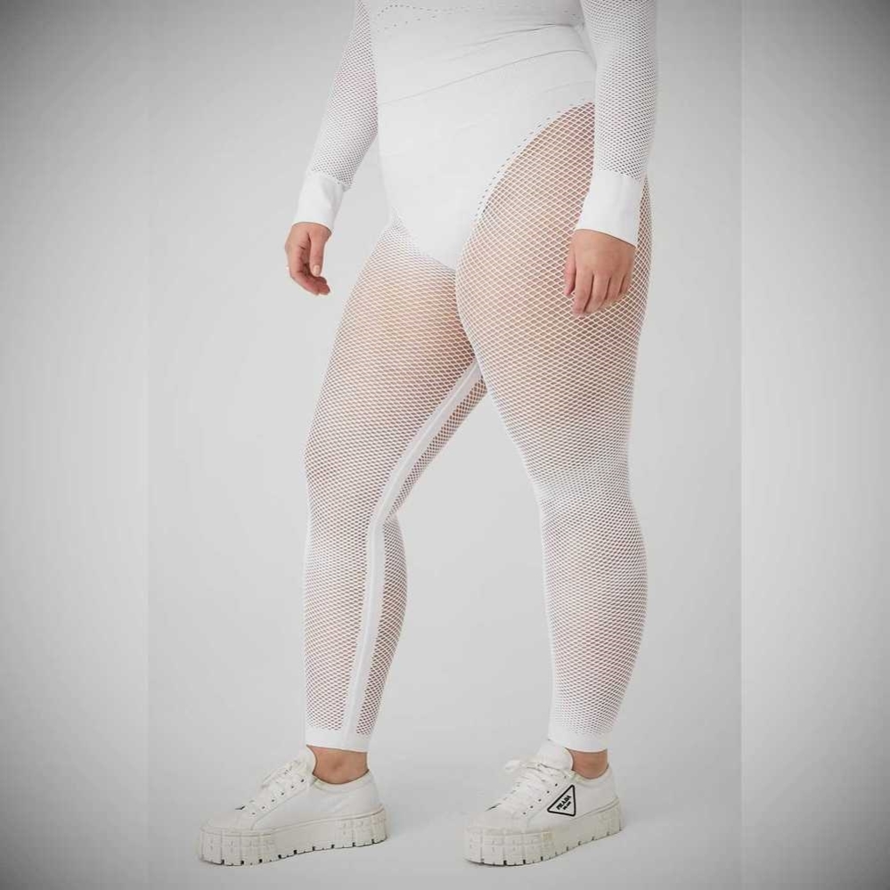 Leggins Alo Yoga Seamless High-Cintura 7/8 Limitless Open Air Mujer Blancos | MX-52QWXR