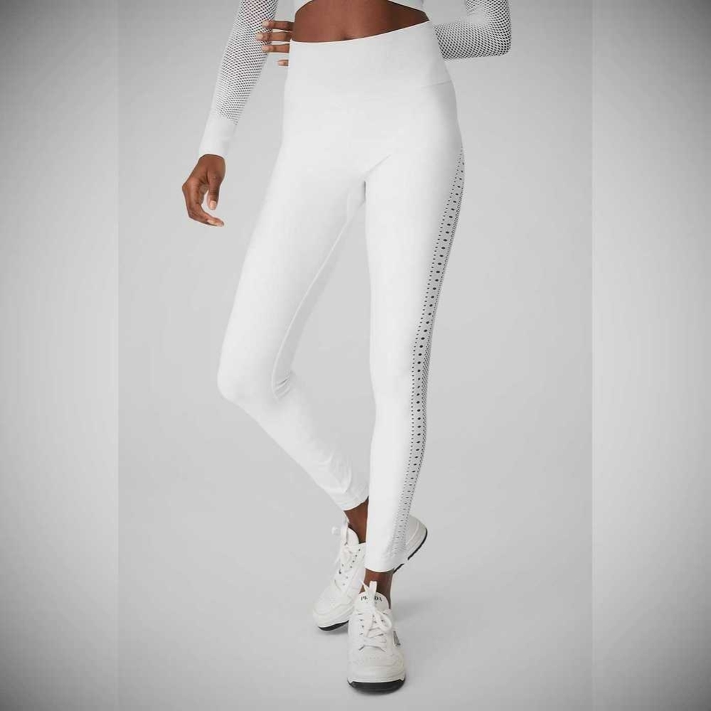 Leggins Alo Yoga Seamless High-Cintura 7/8 Open Air Mujer Blancos | MX-89KGHO